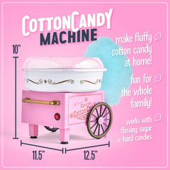 SweetSpin Cotton Candy Maker – Countertop Cotton Candy Machine with Reusable Cones & Sugar Scoop