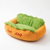 Plush Hotdog Pet Bed for Dogs & Cats with Soft Cushioned Comfort
