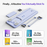 Foldable Pilates Board | Full-Body Home Workout System with 60-Day Transformation Program