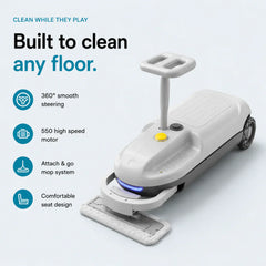 The ride-on go-kart for kids that doubles as a mop.