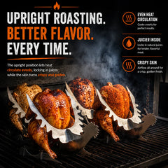 Grill Throne – Stainless Steel Beer Can Chicken Roaster Stand for BBQ & Grilling